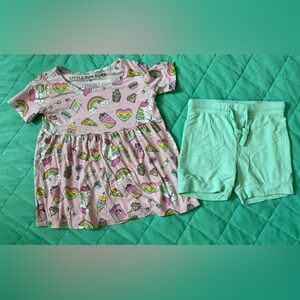 Little Sun Bums Pink and Green Kids Matching Set